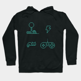 Pixel Art Video Game Controllers & Cat Hoodie